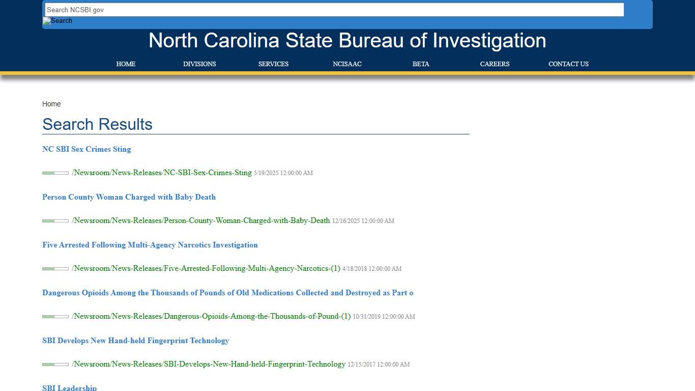 NCSBI - Search Results